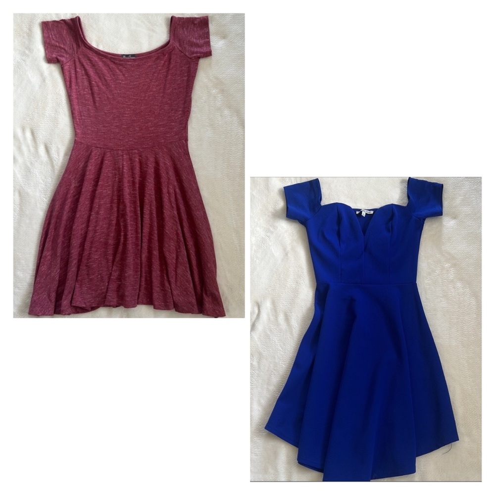 2 dresses both in excellent condition! Size small. Color maroon, blue.